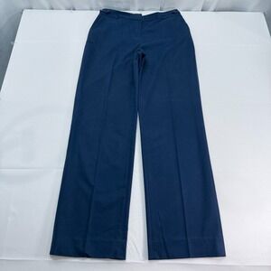 St. John‎ Sport 30x34 Women 8 Straight Wide Leg Dress Pants Blue Stretch Slacks